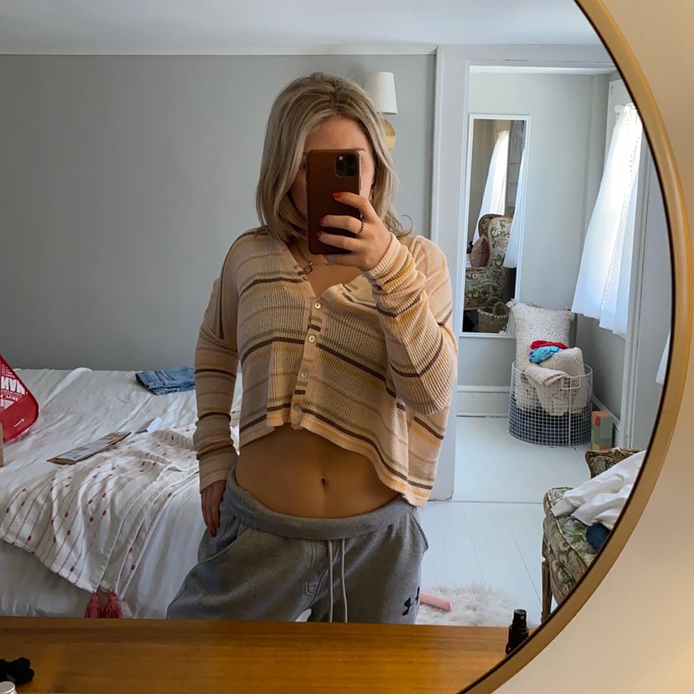UO Striped Button Sweater